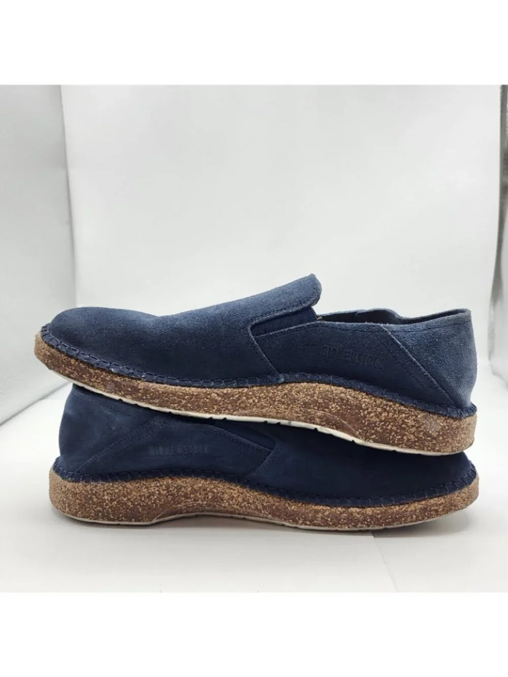Birkenstock Callan Men’s Slip-On Suede Shoes Size 42 9 US Navy Cork Sole